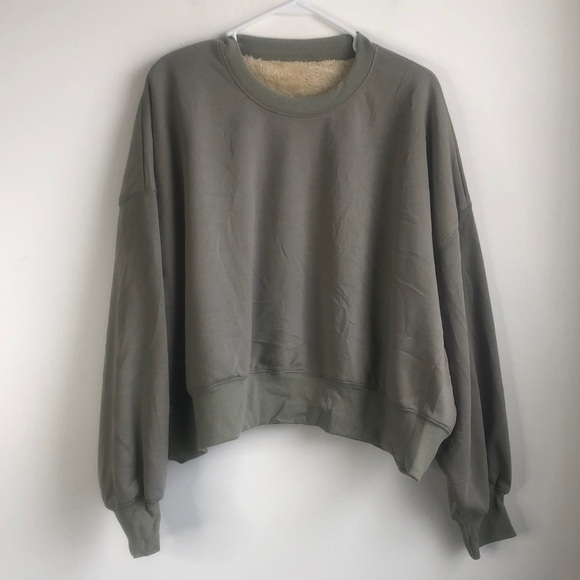 Tops - Sage Green Oversized Sweatshirt